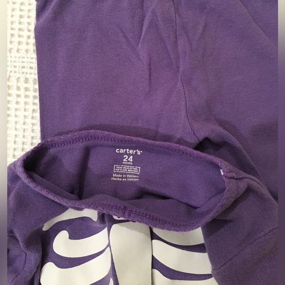 Halloween pajamas kids child’s 24 months Carters skeleton bones glows costume - Picture 3 of 5